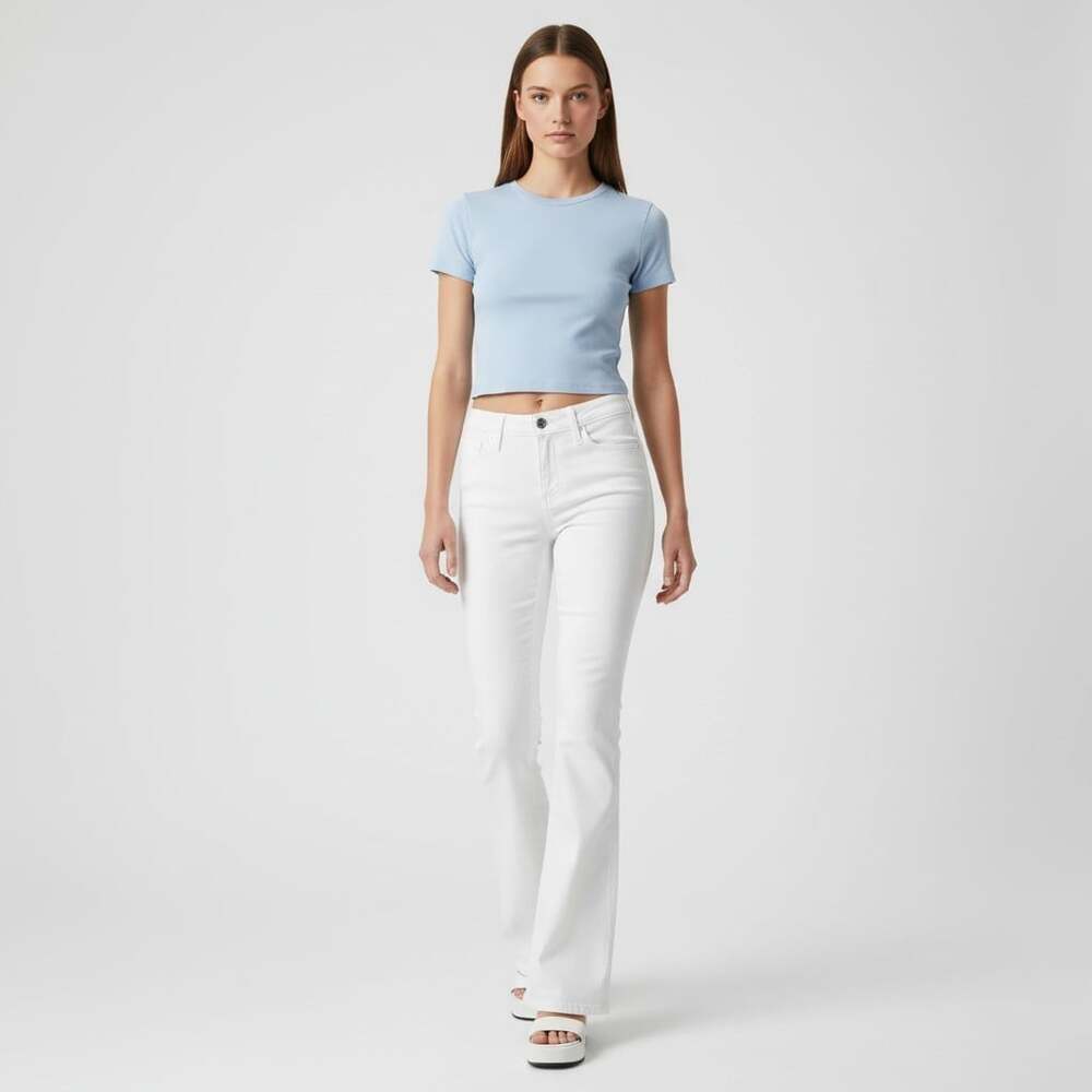 Black Orchid Mia Low Rise Skinny Flare Jeans Women's Size 25 Snow White